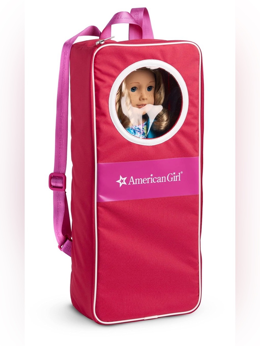 American Girl Doll Backpack Carrier - Pink & Fuchsia Accents Vintage